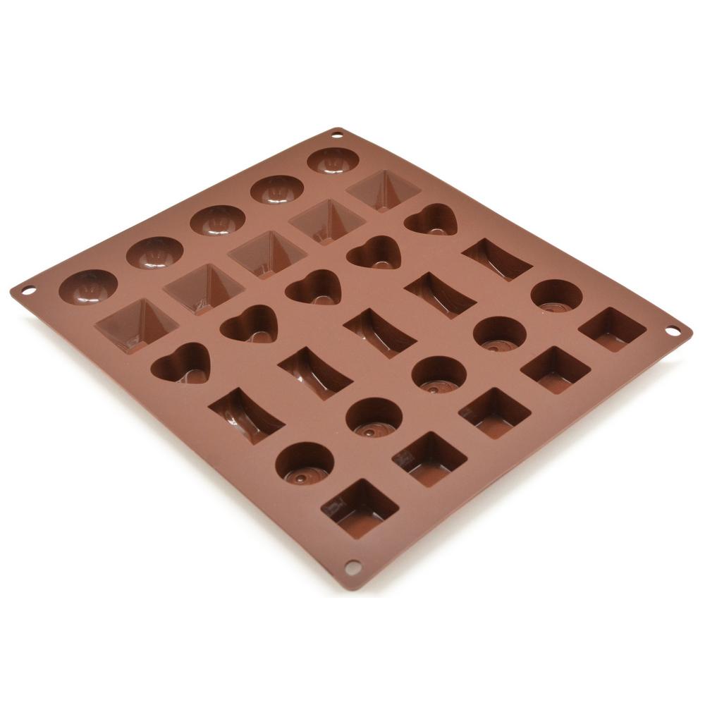 Molde De Silicona Para Chocolates Gelatinas 30 Und. Press 77310 Café img #1