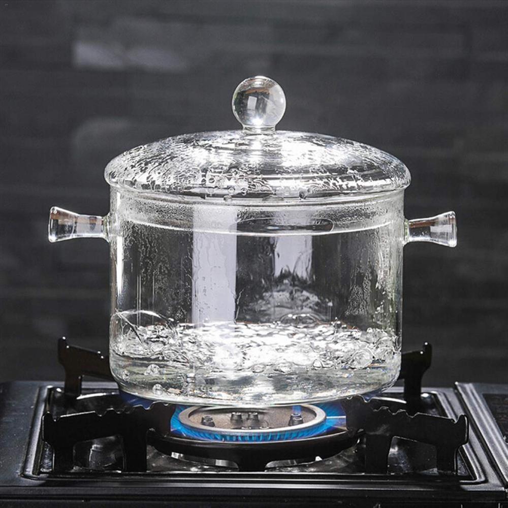 Olla De Vidrio Resistente Al Calor Cacerola Transparente Con Tapa img #4