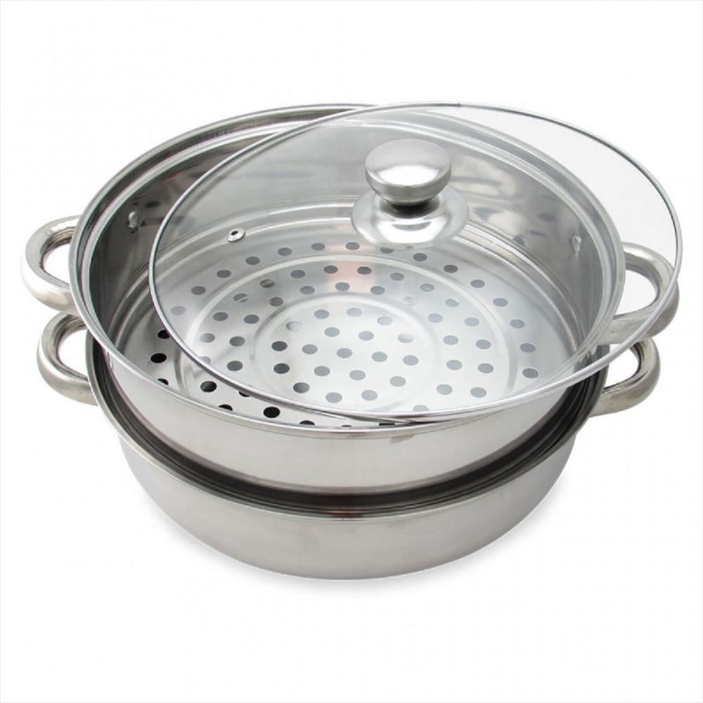 Olla Y Vaporera En Acero Inoxidable Cocción De Alimentos Al Vapor img #1