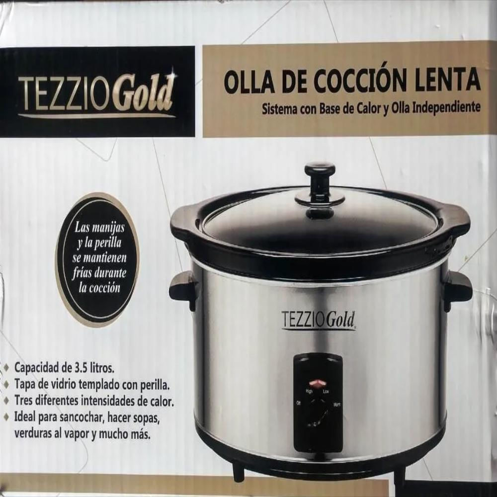 Olla De Cocción Lenta Slow Cooker Tezziogold De 3,5 Litros img #1