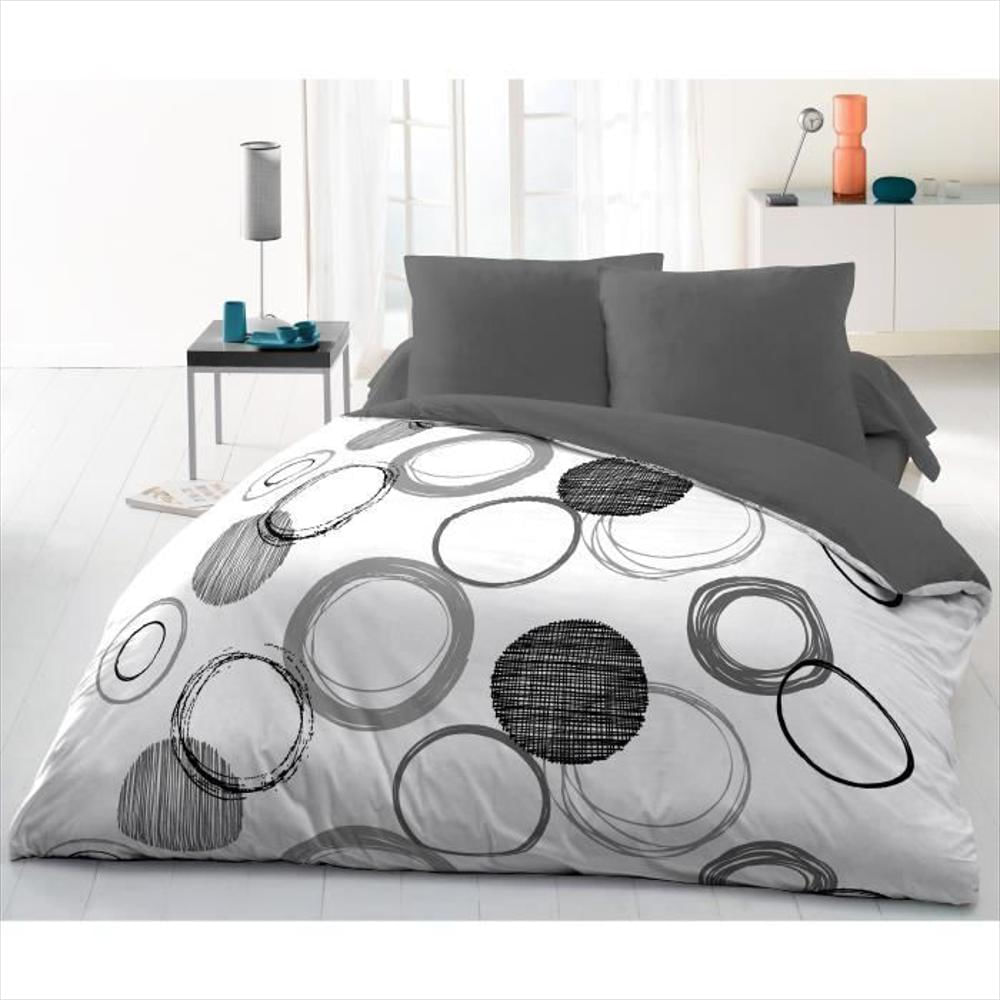 Set De Edredon Audace Home Linge Passion 1 Funda De Edredón + 2 Fundas De Almohada Gris Claro img #1