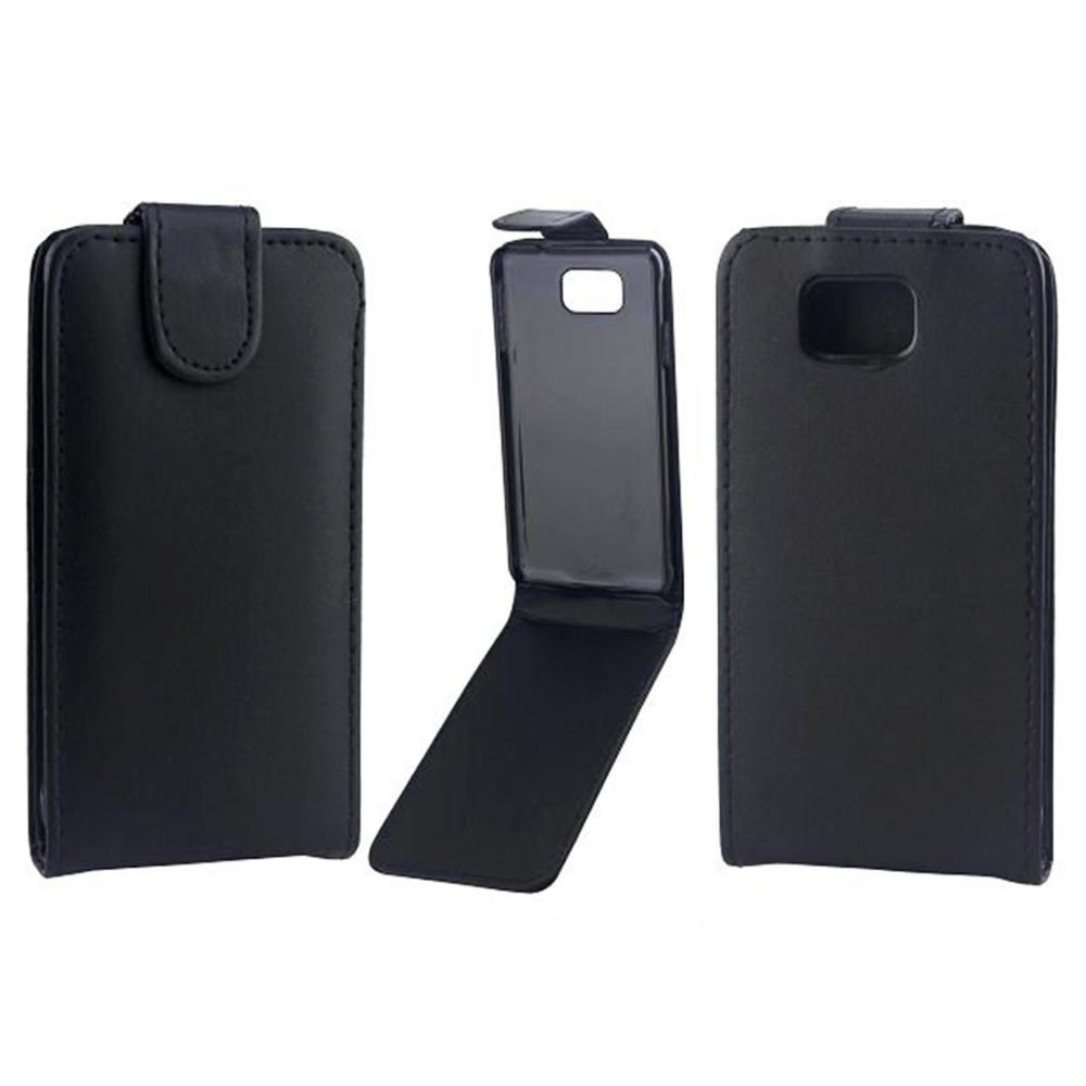 Vertical Flip Magnetic Snap Funda De Cuero Para Samsung Galaxy Alpha / G850f (Negro) img #1