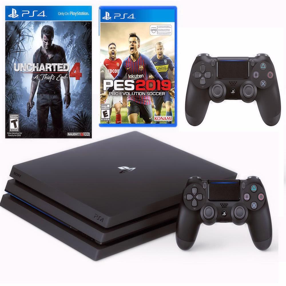 PS4 PRO 1TB + 2 Controles V2 + PES19 + Uncharted 4 + BalonN.5 img #1