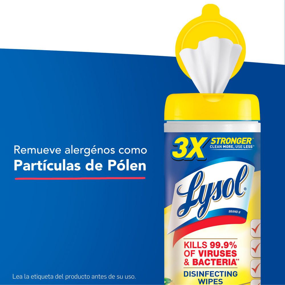 Toallitas desinfectantes LYSOL flores de lima limón (80  und) img #5