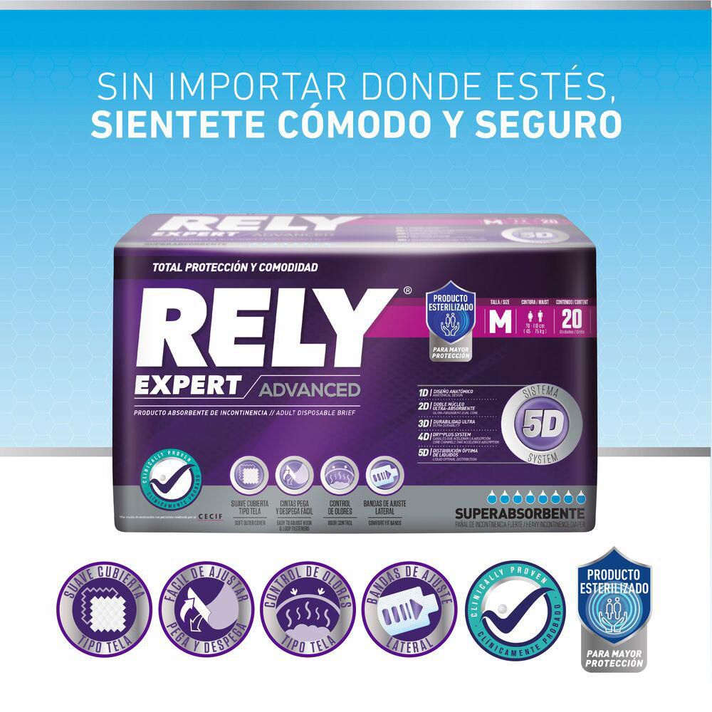 Pañales para adultos RELY advanced talla M (20  und) img #2