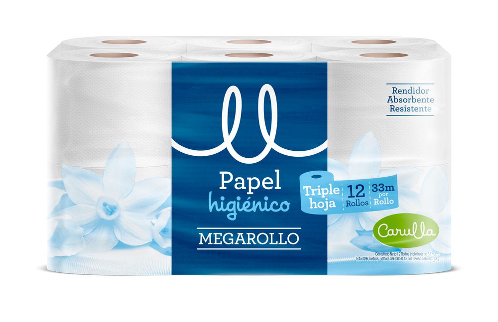 Papel higiénico CARULLA megarollo x12 rollos (396  mts) img #1