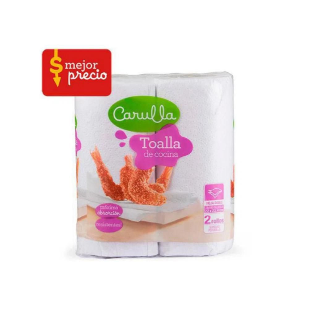 Toallas de cocina CARULLA máxima absorción x2 rollos (100  und) img #1