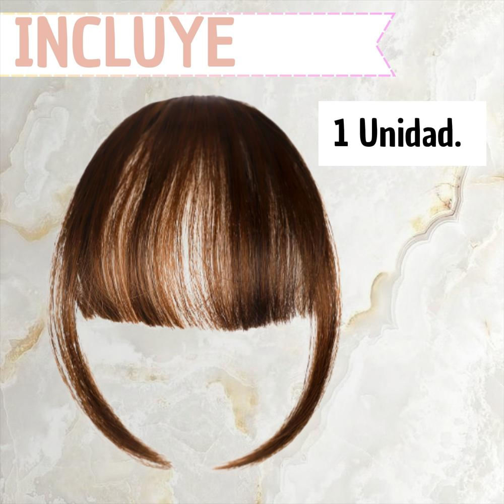 Flequillo Postizo Con Clip Estilo Natural Y Reutilizable Marron Claro img #2