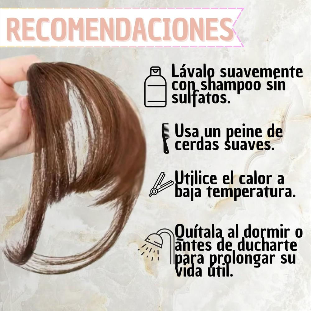Flequillo Postizo Con Clip Estilo Natural Y Reutilizable Marron Claro img #5