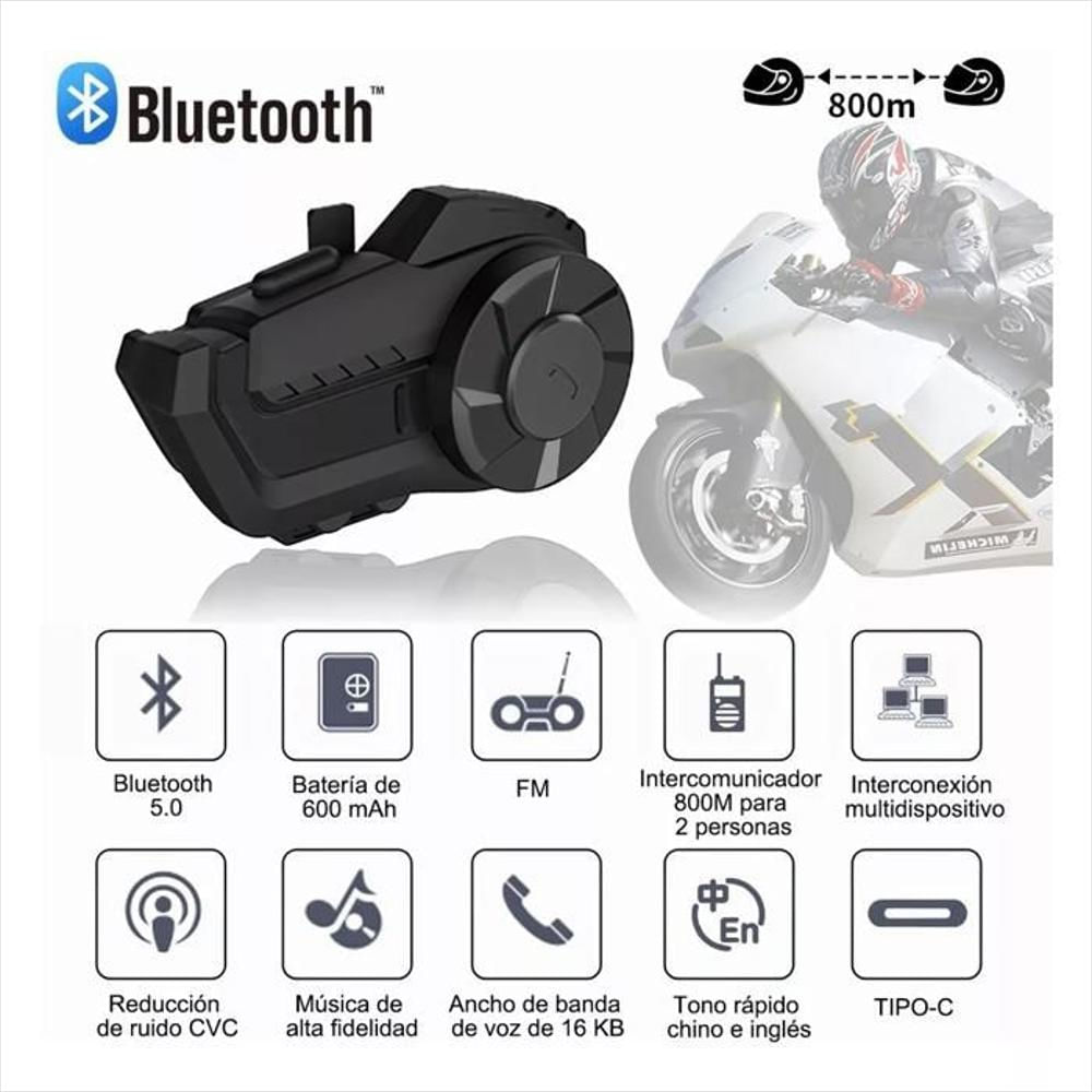 Intercomunicador Motocicleta Para Casco Bluetooth 1Pcs Ip65 img #4