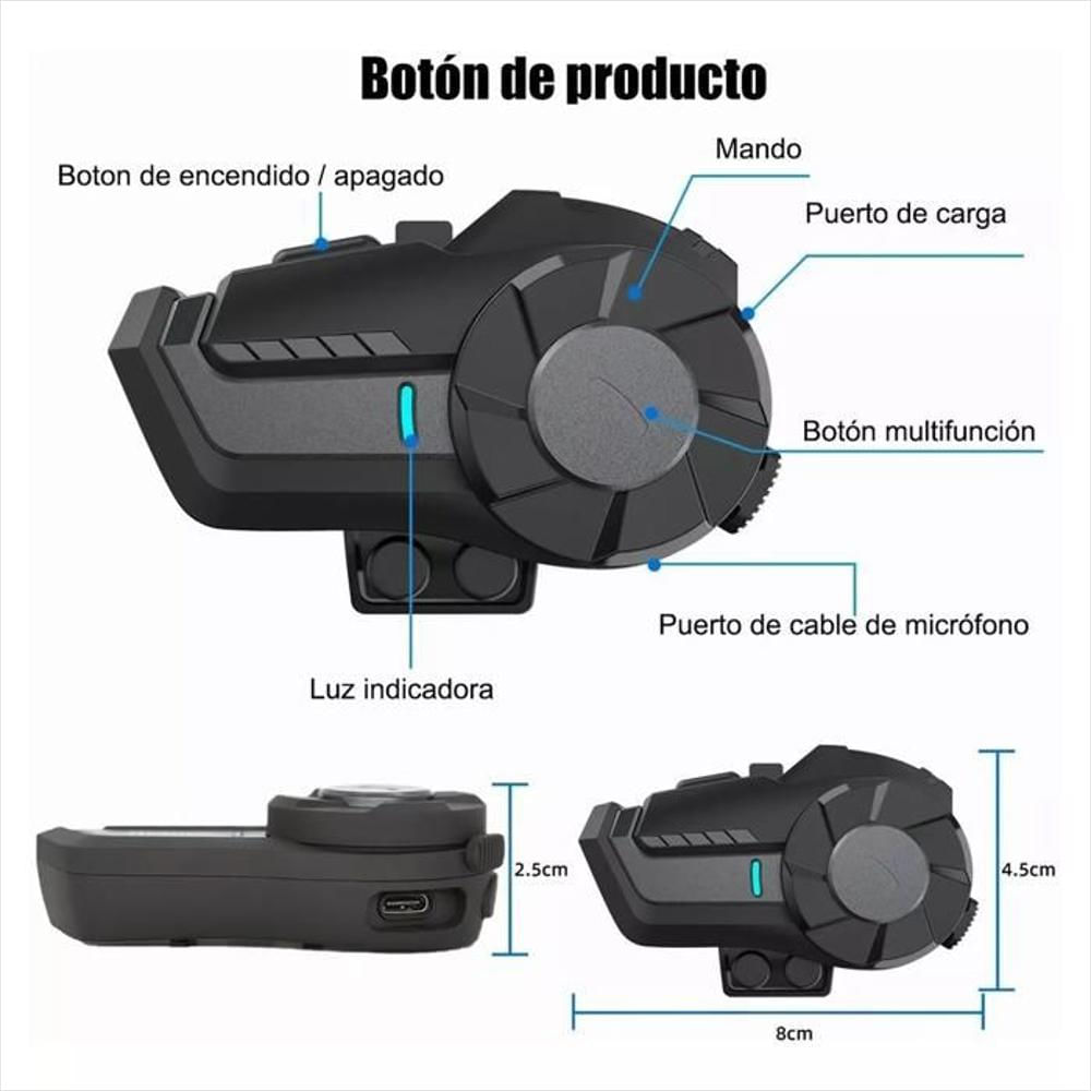 Intercomunicador Motocicleta Para Casco Bluetooth 1Pcs Ip65 img #5