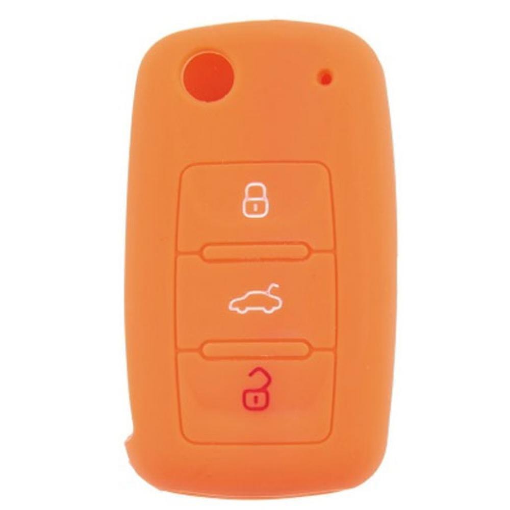 Protector Forro Llave Carro Volkswagen Polo Gol Eos Naranja img #2