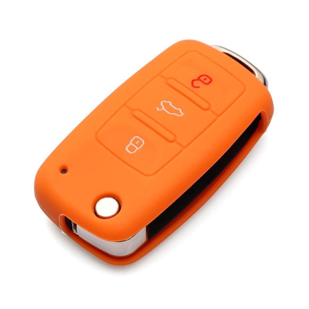 Protector Forro Llave Carro Volkswagen Polo Gol Eos Naranja img #4