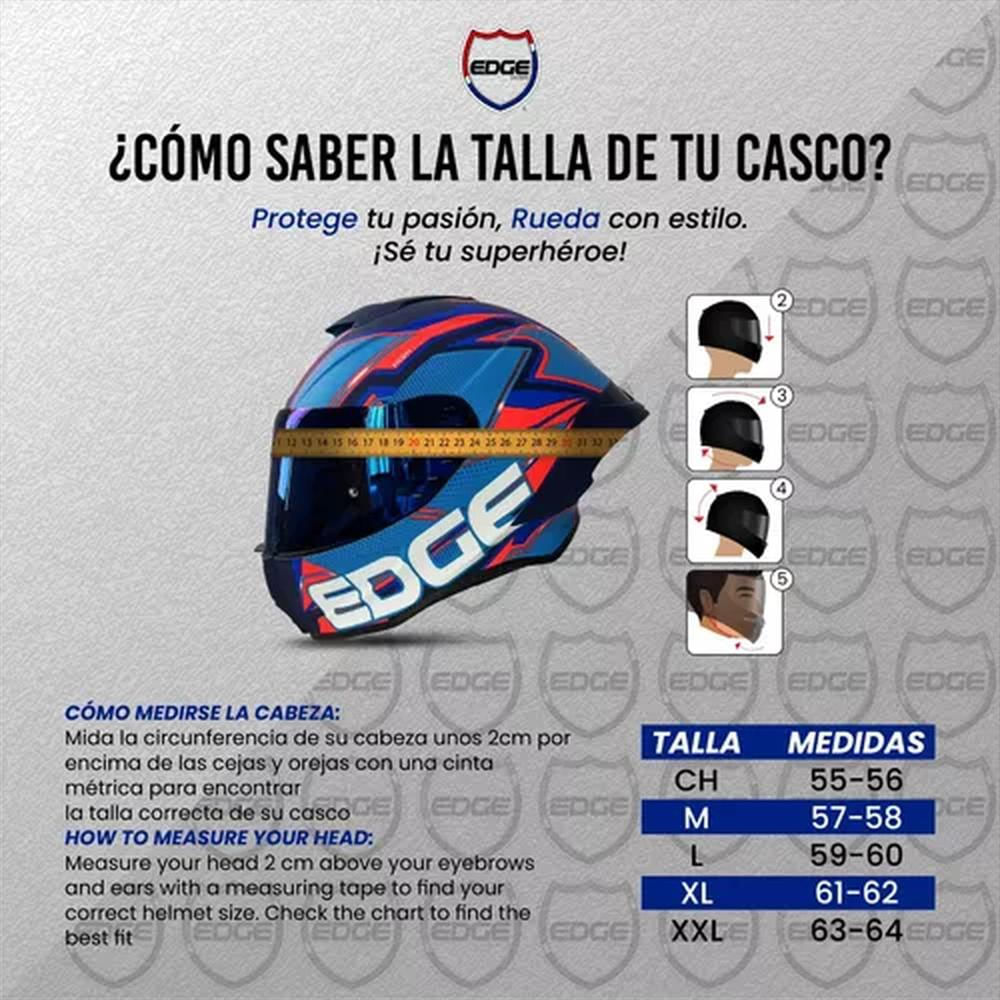 Casco Moto Edge Integral F. S. Negro Certificado Dot M img #5