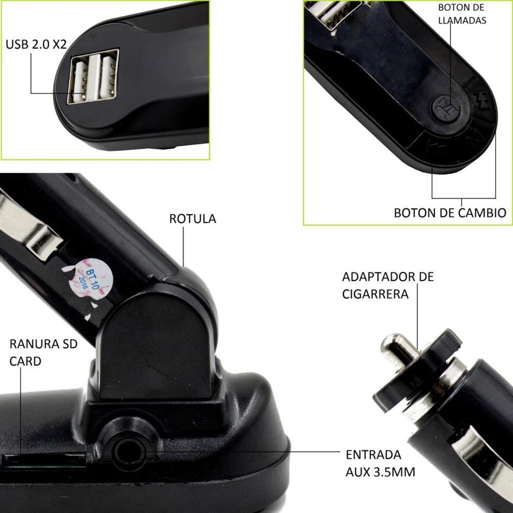 Transmisor Fm Bluetooth Carro Usb Micro Sd Mp3 1 img #5