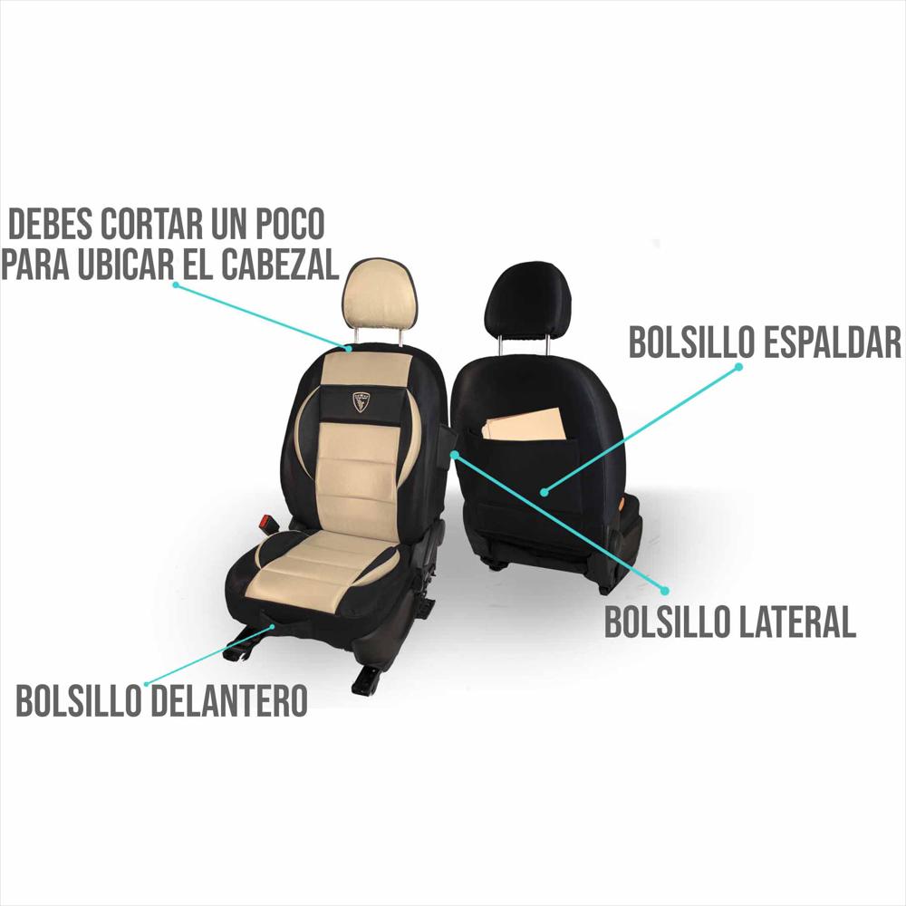 Forros Para Asientos De Carro Y Camionetas Universal Juego Completo Beige img #4