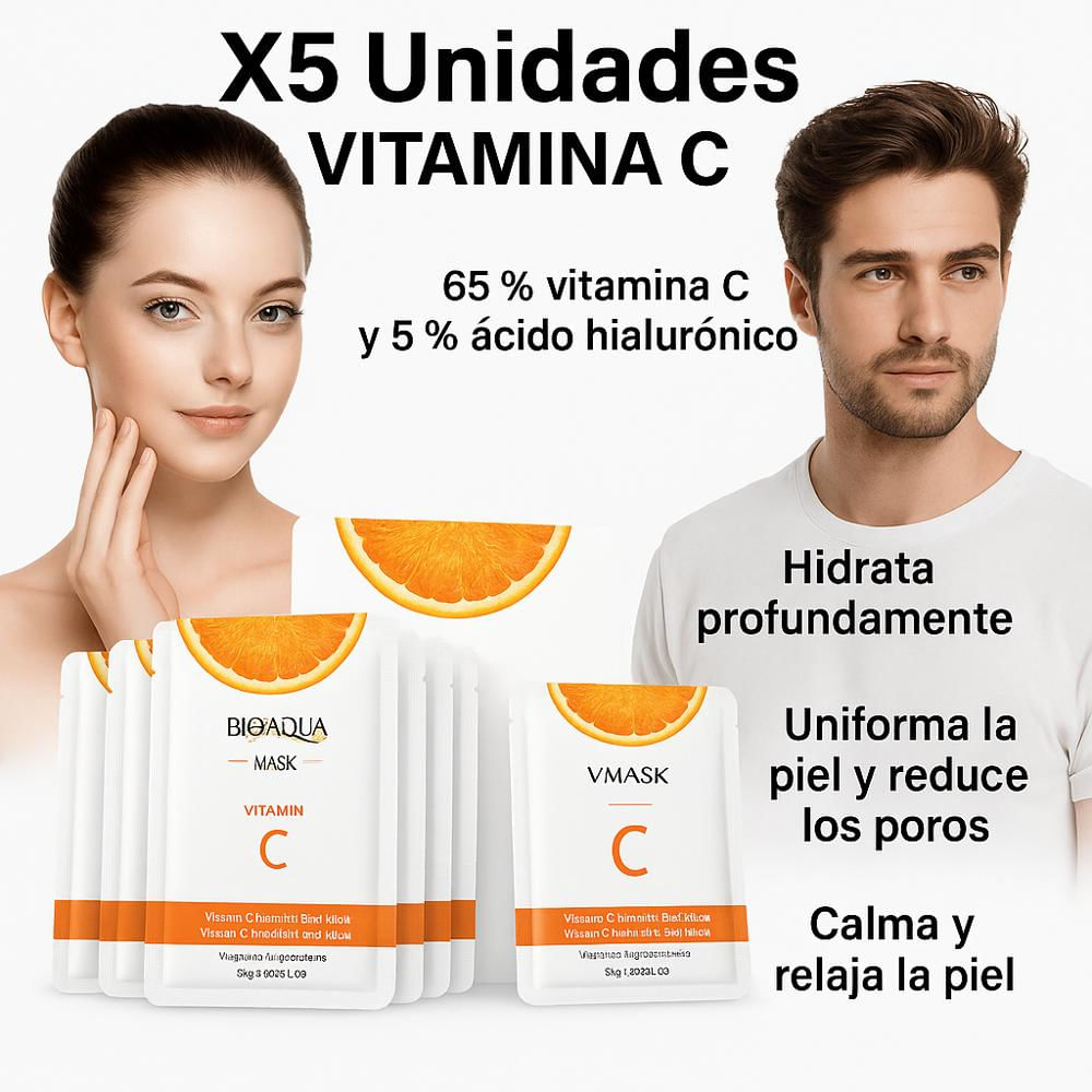 Mascarilla Vitamina C Bioaqua X5 Unidades img #1