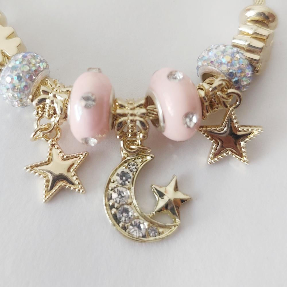 Pulsera Pandora Rosa Luna Estrella img #2