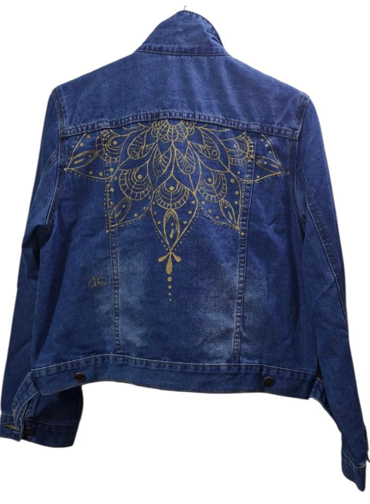 Chaqueta Denim Mujer Pintada A Mano img #2