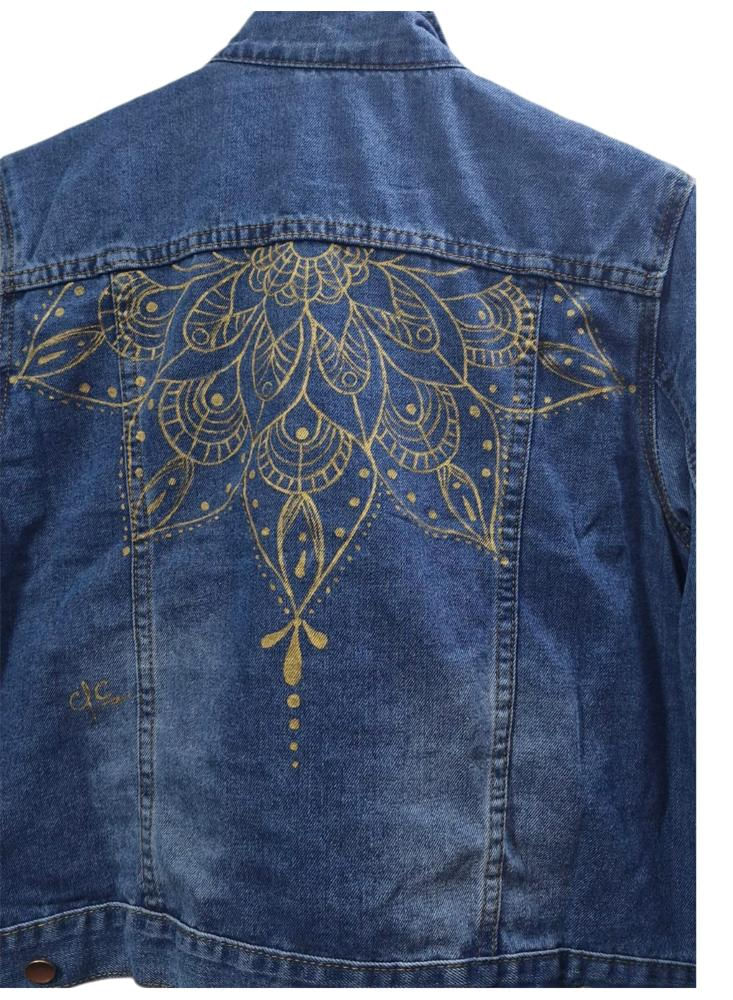 Chaqueta Denim Mujer Pintada A Mano img #4