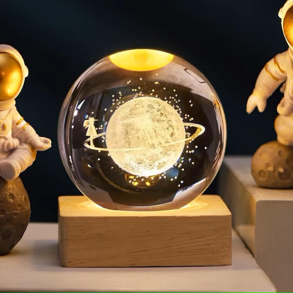 Lampara De Cristal Bola 3D Planeta Estrellas Niña Cosmos img #4