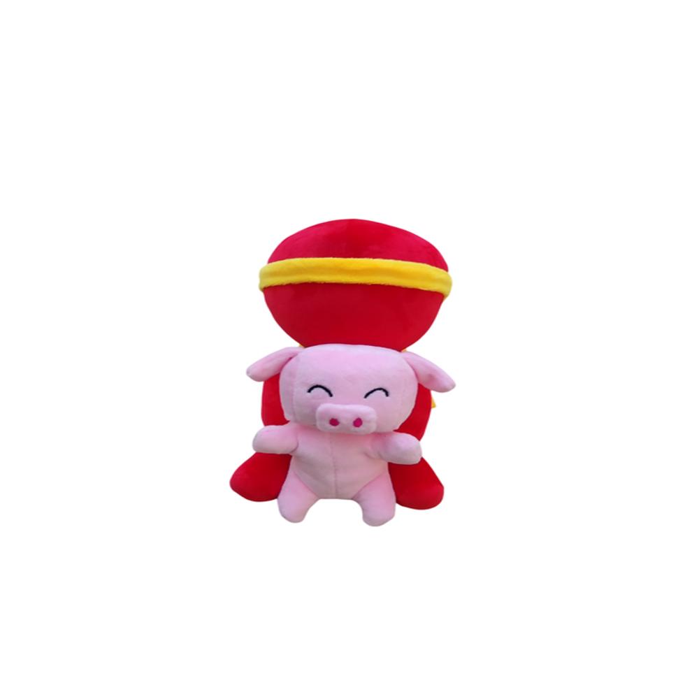 Peluche Alan Becker Rojo Con Cerdito Nuevo img #1