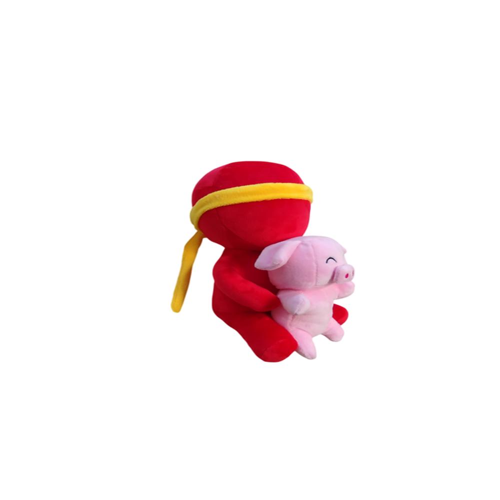 Peluche Alan Becker Rojo Con Cerdito Nuevo img #2