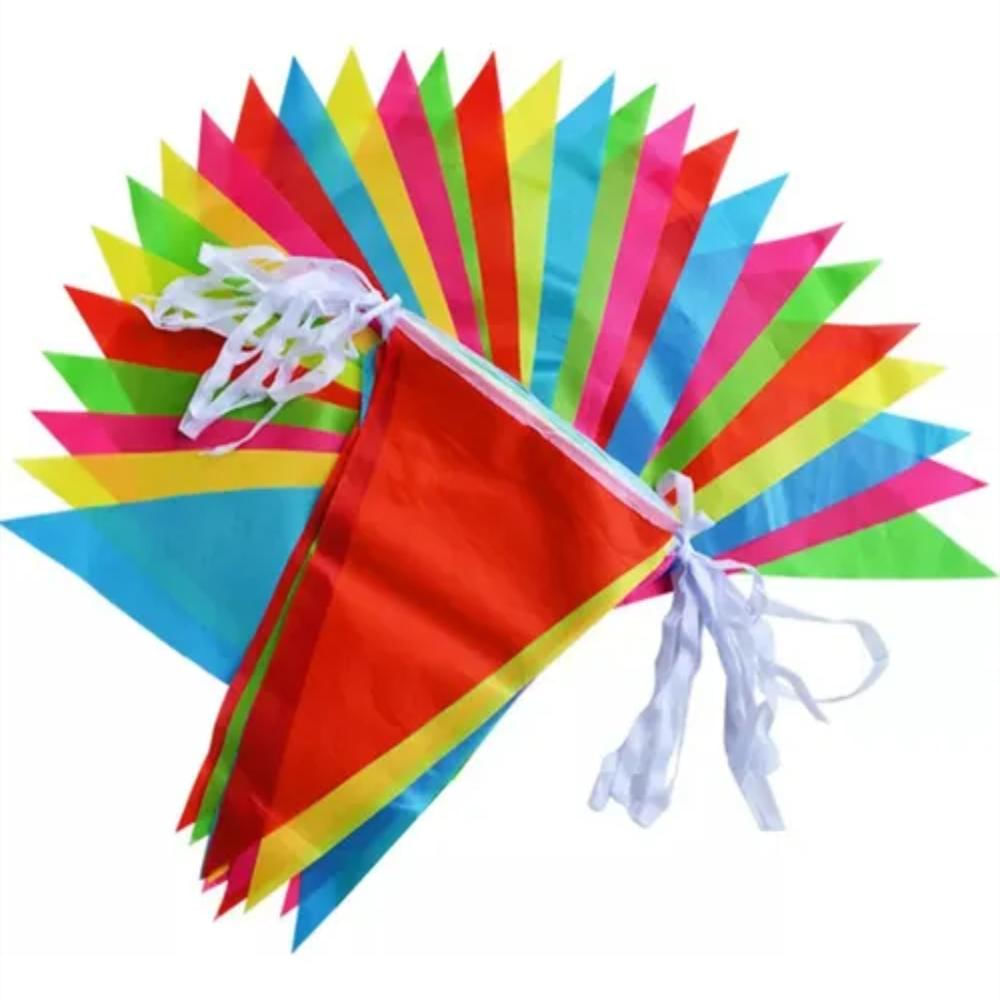 Banderines Plásticos Triangulares Colores X 10 Metros img #1