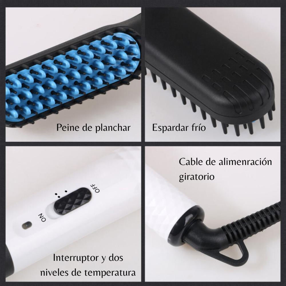 Cepillo Peine Eléctrico Alisador Para Barba Y Cabello Masculino. Peina Y Alisa img #4