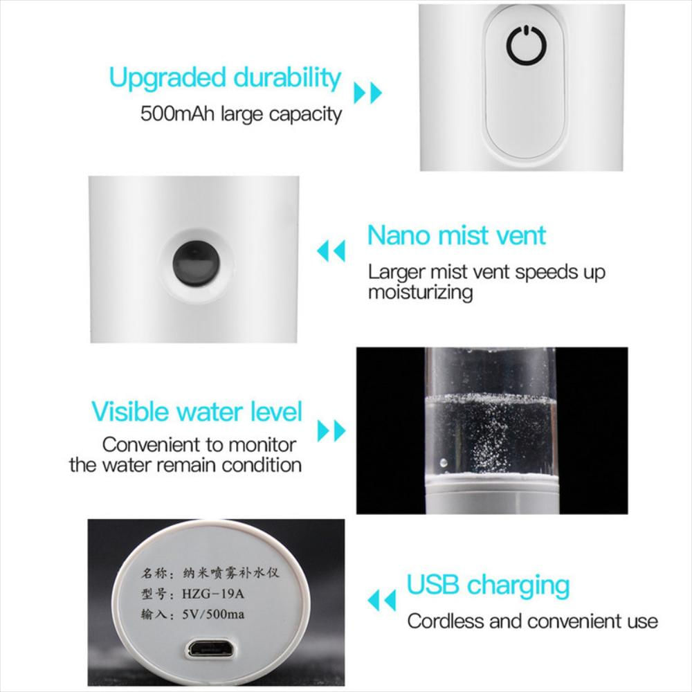 Humidificador Facial Recargable Usb Mini Nano Spray De 40 Ml img #5