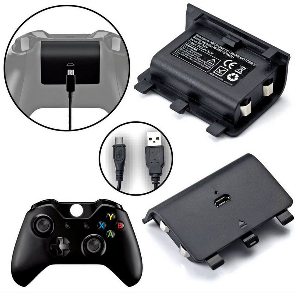 Kit Carga Y Juega Xbox One Bateria Recargable Negro img #2