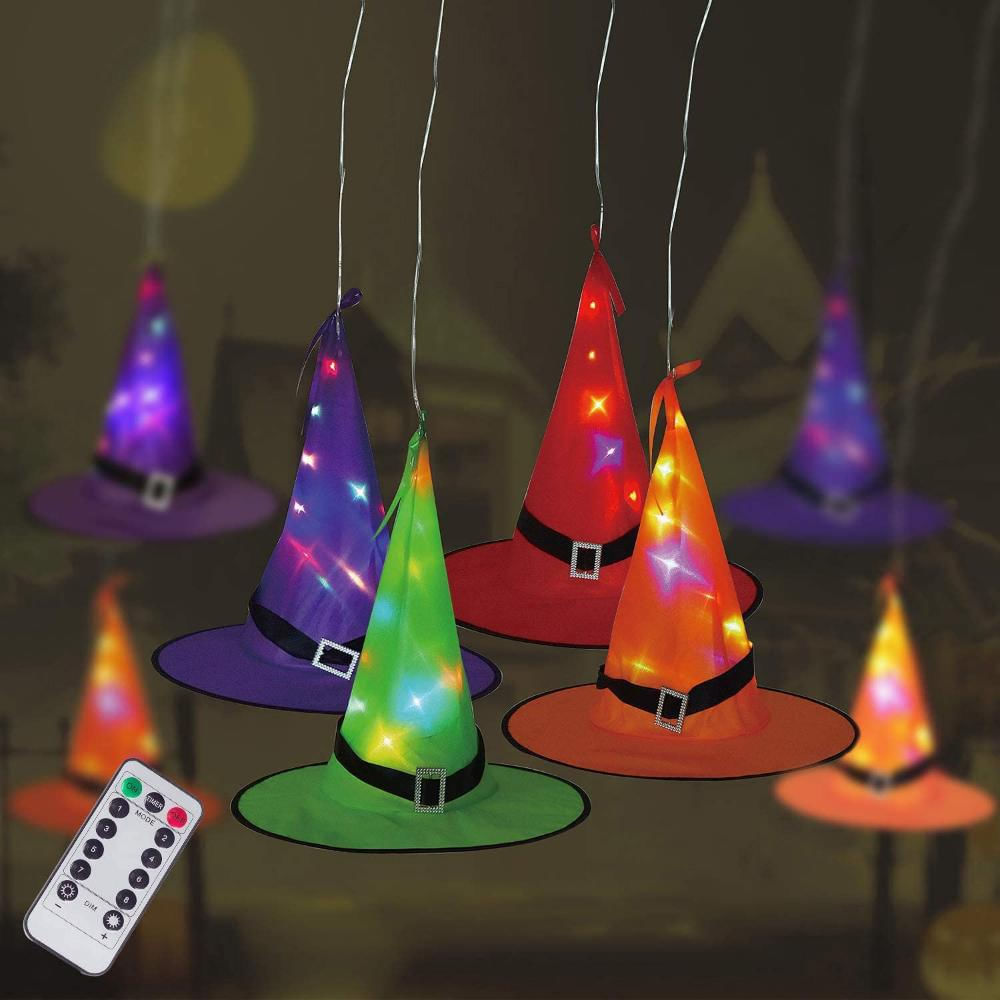 Sombreros decorativo halloween bruja con luces led img #1