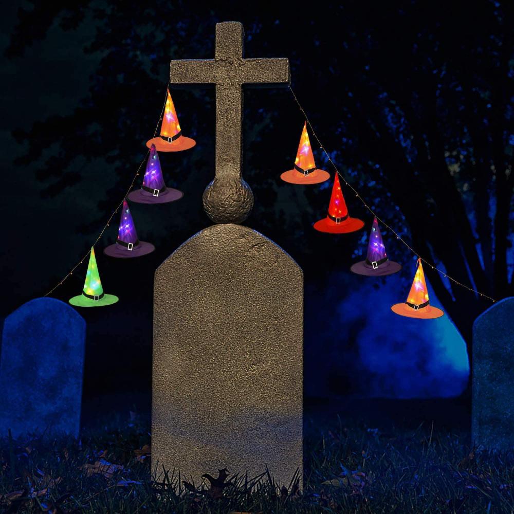 Sombreros decorativo halloween bruja con luces led img #4