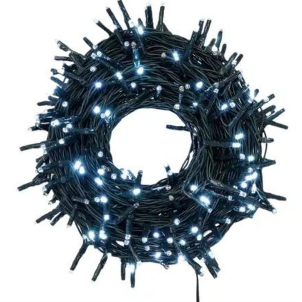 Extension Luz Led Lineal 100 Bombillo 7 Metros Luces Navidad Blanco Cable Verde img #1