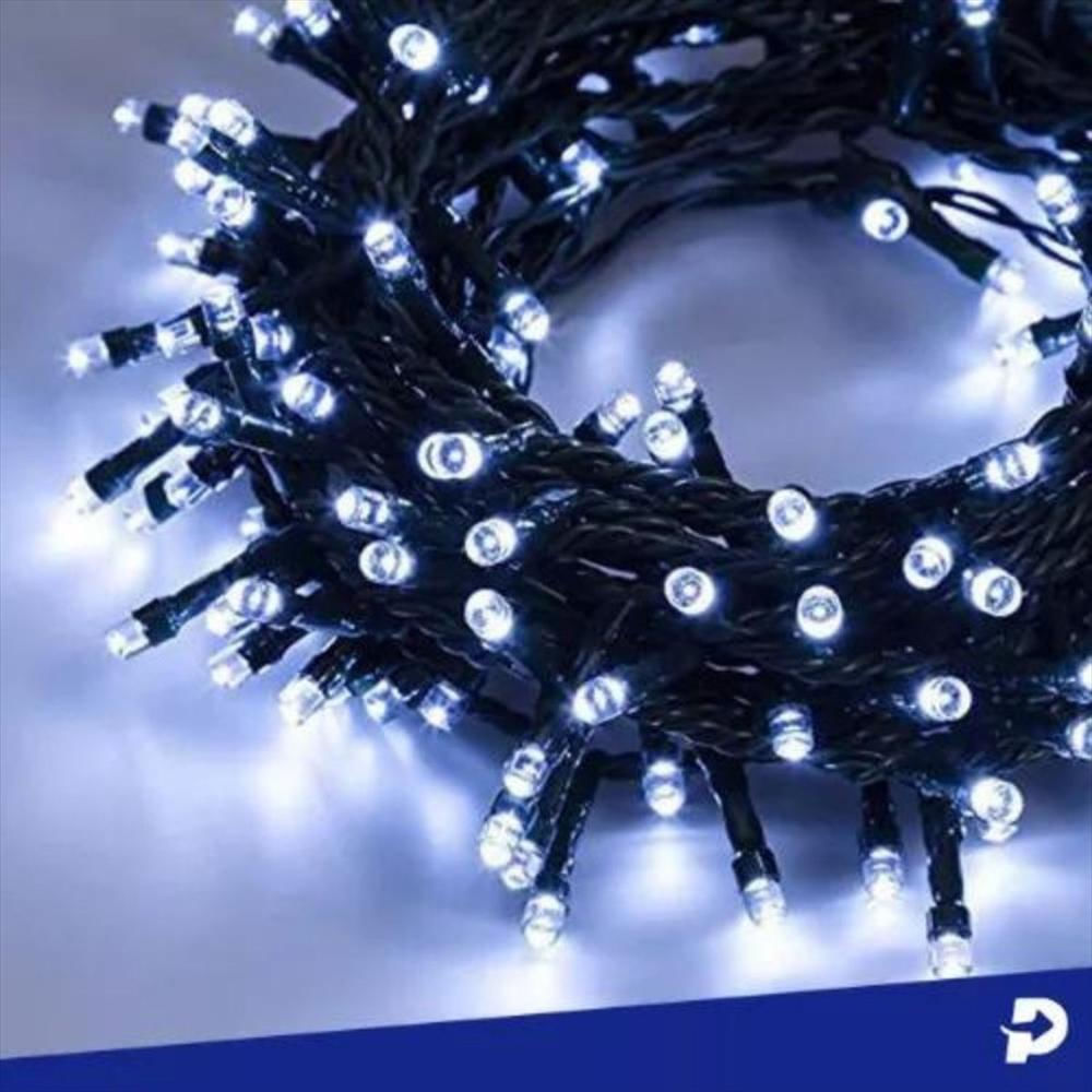 Extension Luz Led Lineal 100 Bombillo 7 Metros Luces Navidad Blanco Cable Verde img #4