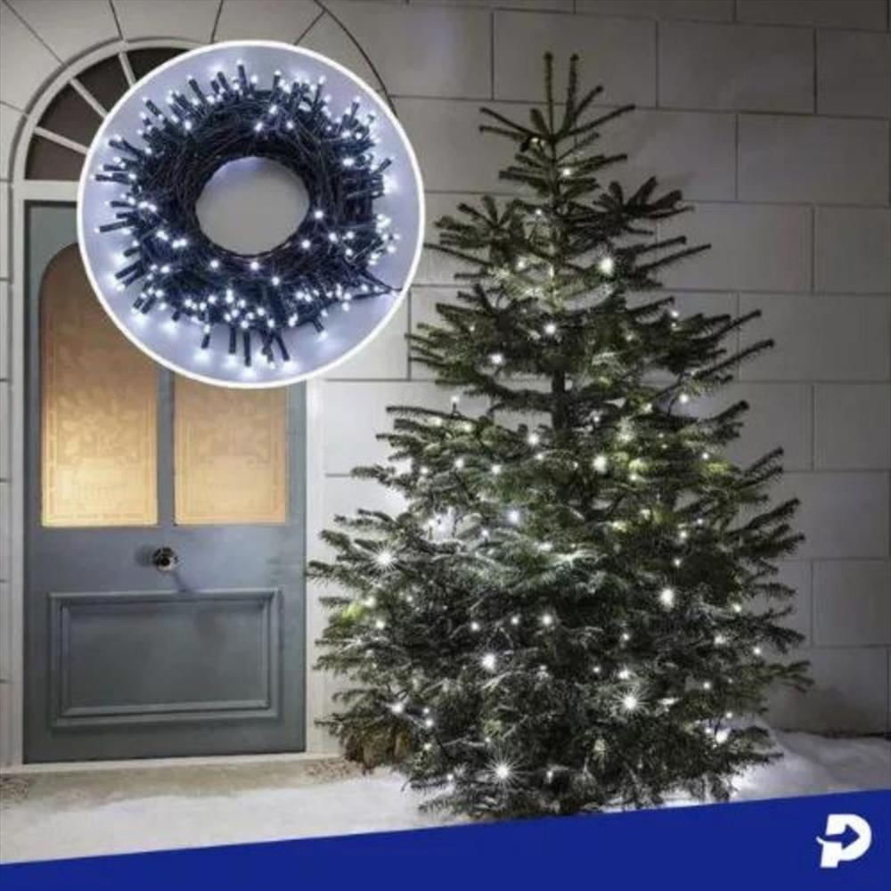 Extension Luz Led Lineal 100 Bombillo 7 Metros Luces Navidad Blanco Cable Verde img #5