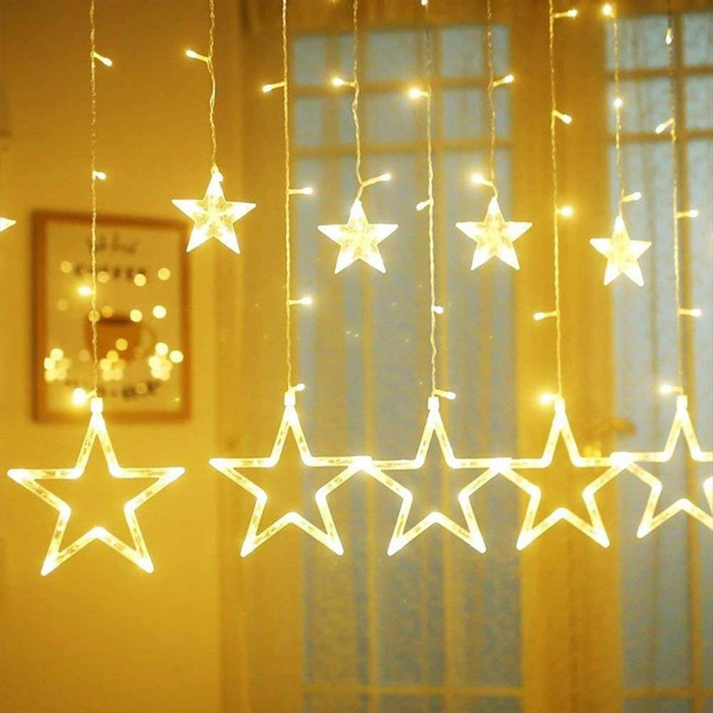Luces Led Estrella Extensión X3m Luz Navidad Amarilla 2090 img #2