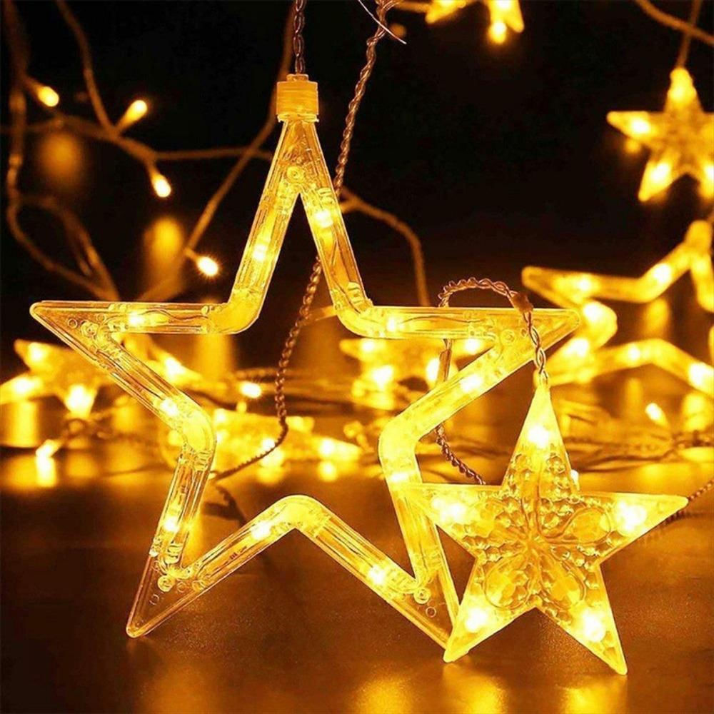 Luces Led Estrella Extensión X3m Luz Navidad Amarilla 2090 img #3