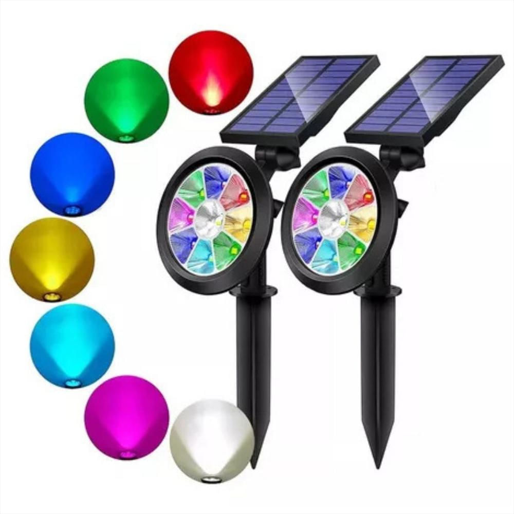 Lampara Exterior Reflector Led Panel Solar 7 Colores img #1