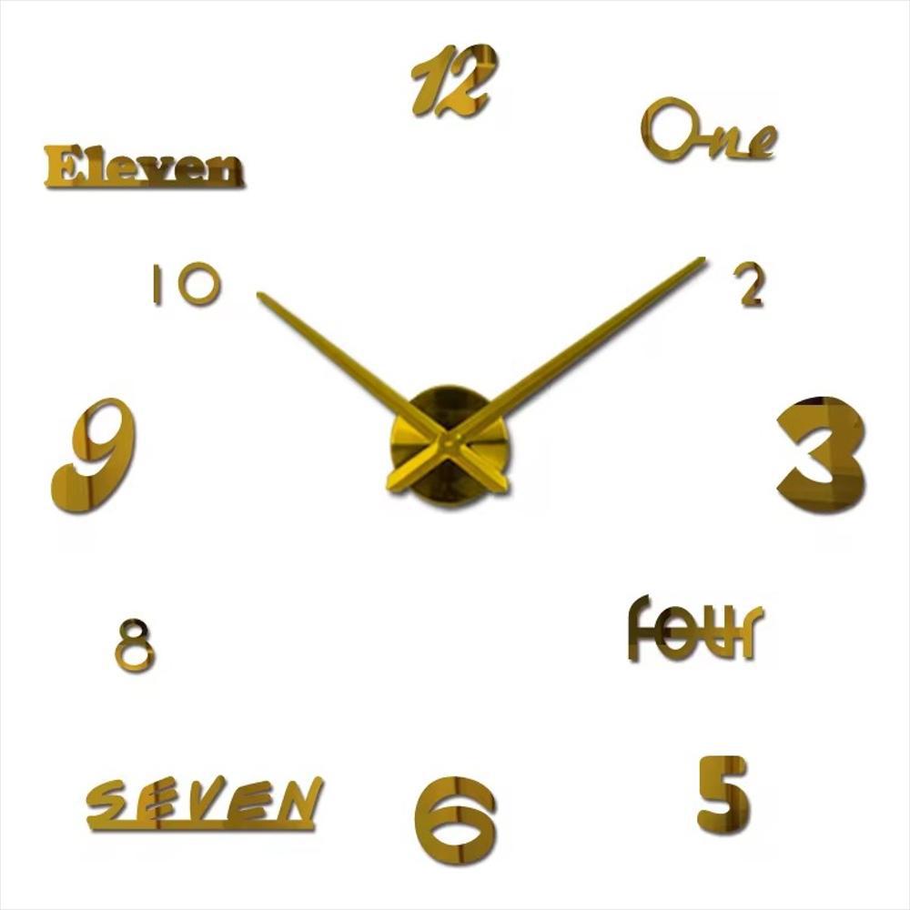 Reloj De Pared 3D Grande Números Inglés. img #1