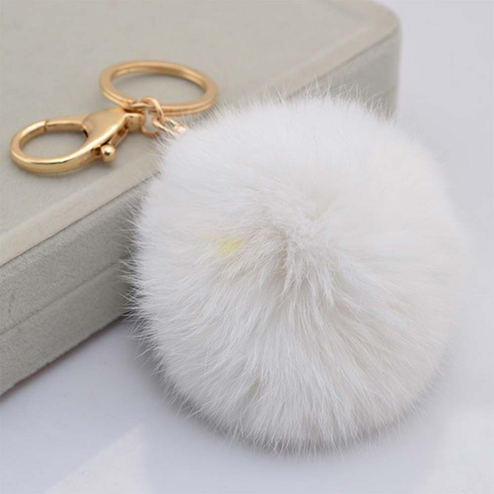 Llavero Pompom Cola Conejo Gsc Moda Blanco img #1