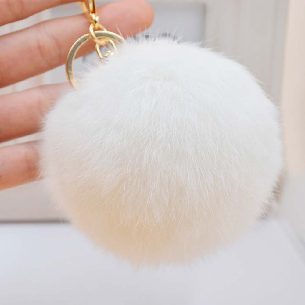 Llavero Pompom Cola Conejo Gsc Moda Blanco img #2