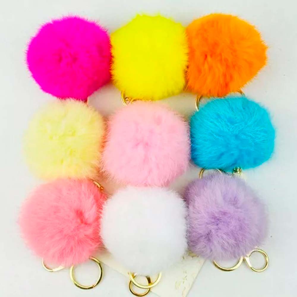 Llavero Pompom Cola Conejo Gsc Moda Blanco img #5