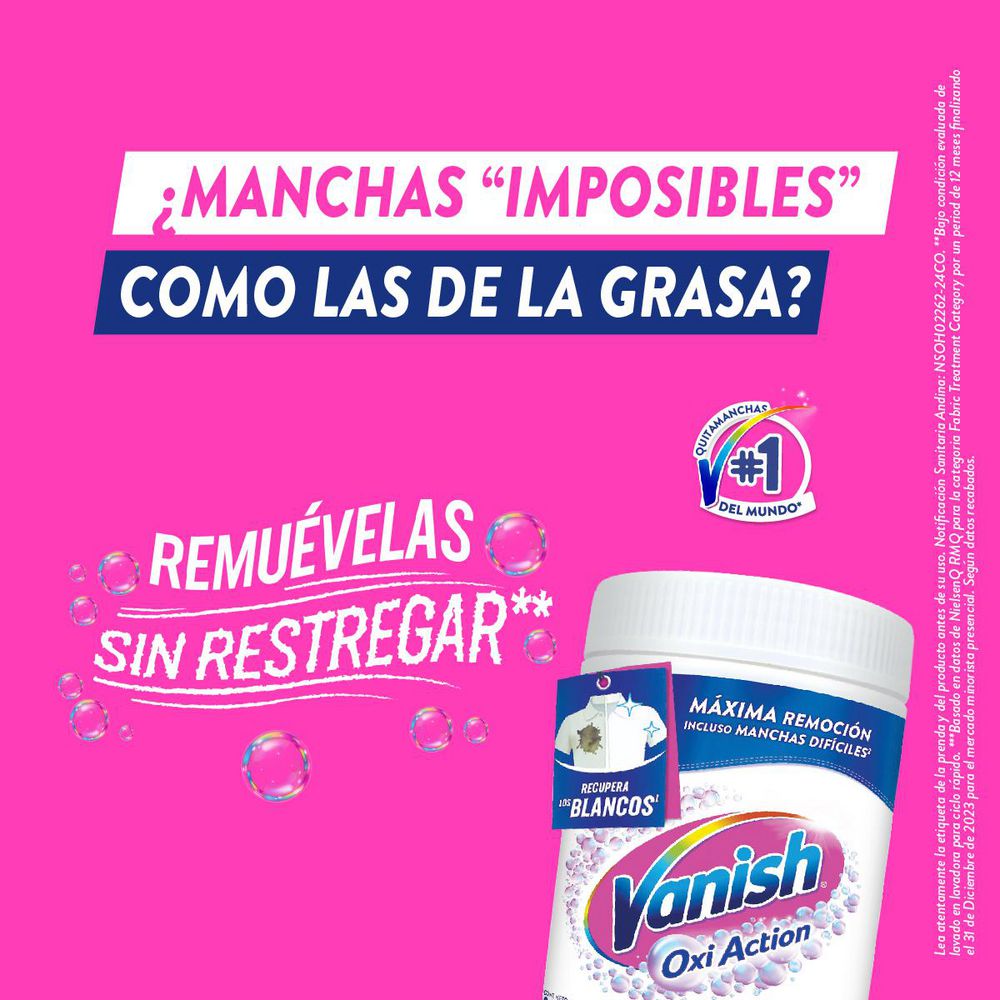Quitamanchas VANISH blanco total (900  gr) img #2