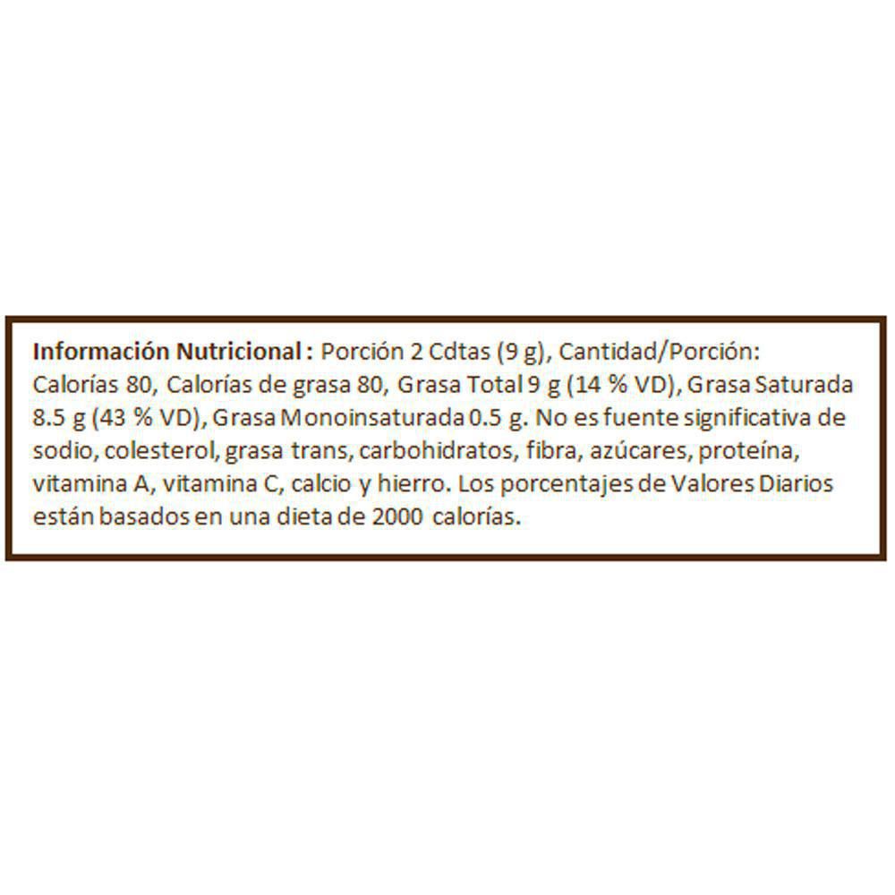 Aceite de coco GOURMET orgánico (360  ml) img #2