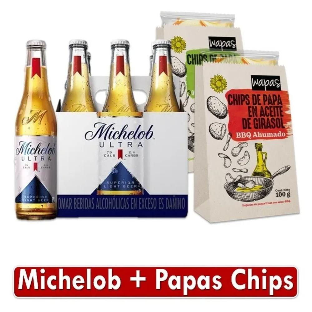 Combo Cerveza Ligera Michelob Ultra + Papas Chips Wapas img #1
