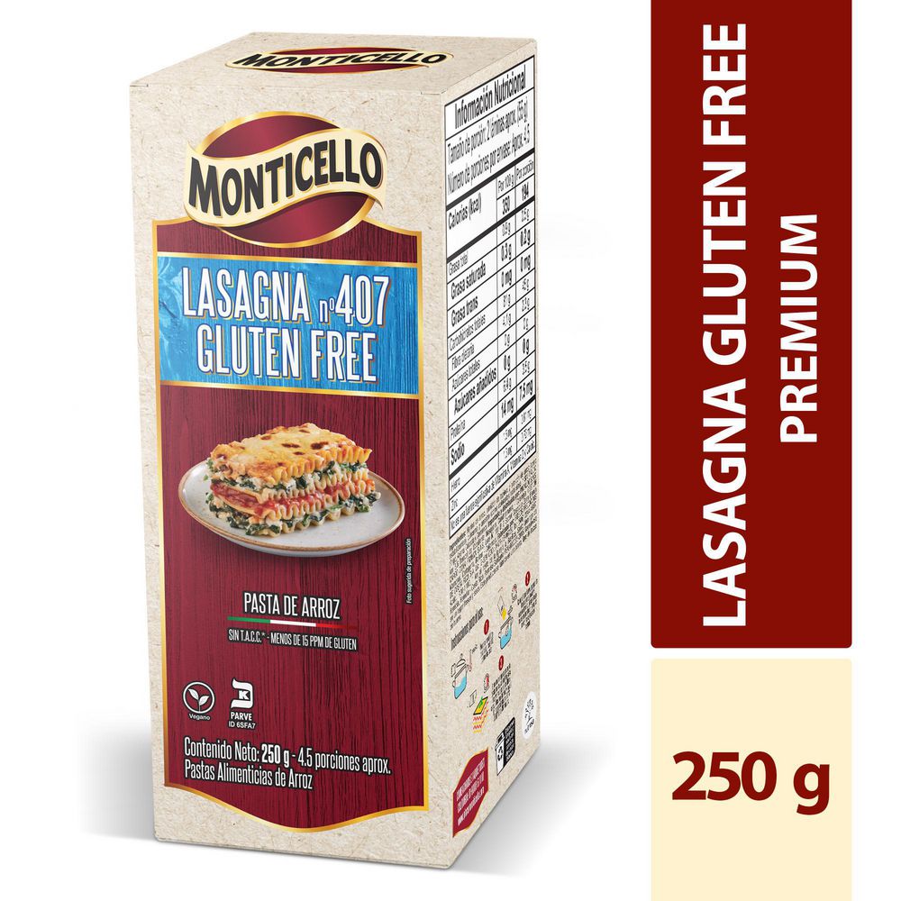 Lasagna MONTICELLO Gluten Free (250  gr) img #1