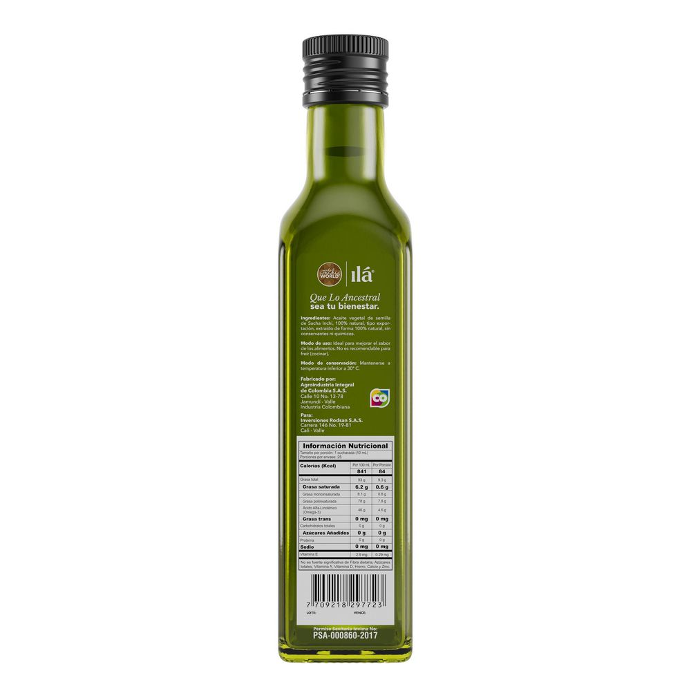 Aceite SACHA INCHI WORLD extra virgen multiusos (250  ml) img #2