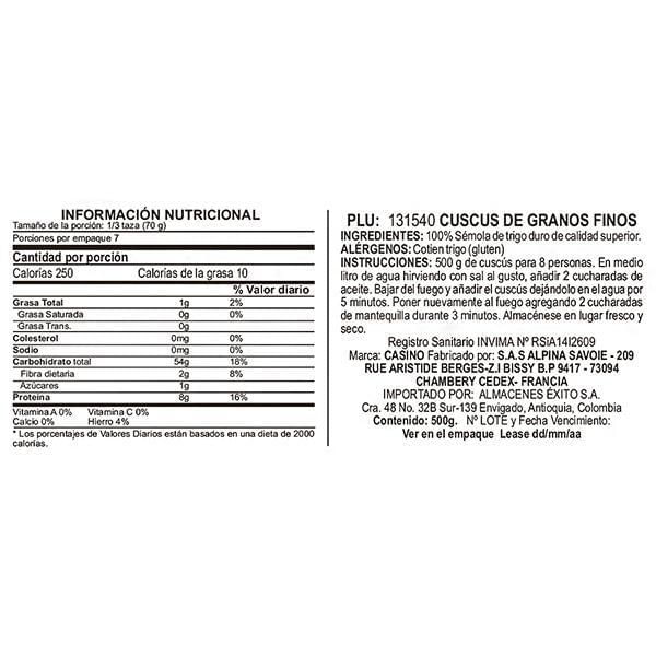 Cuscus CASINO  (500  gr) img #2