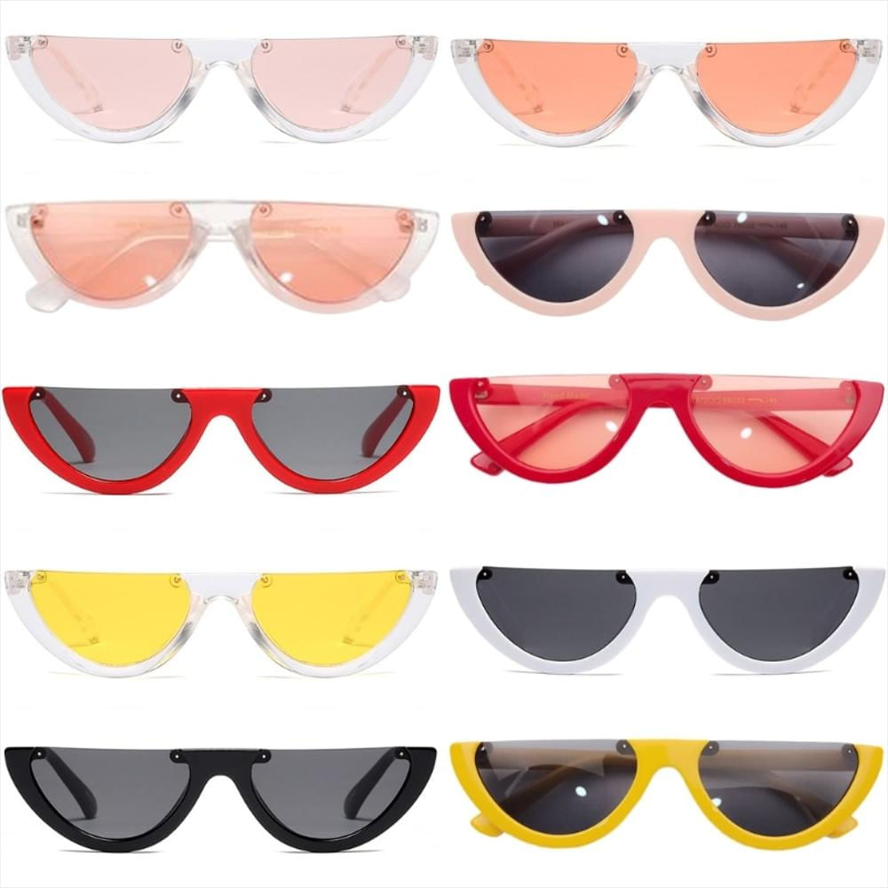 Gafas Sol Retro Sin Marco De Media Montura Para Mujer img #4